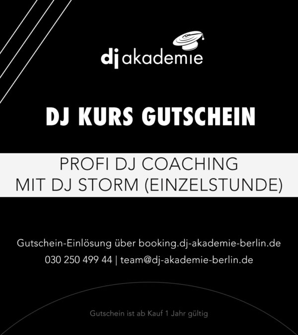 Profi DJ Coaching mit DJ Storm 2x45min 180€ als Geschenkgutschein